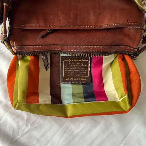 65th Anniversary Vintage Coach Chestnut Leather Mandy - Picture 4 of 8